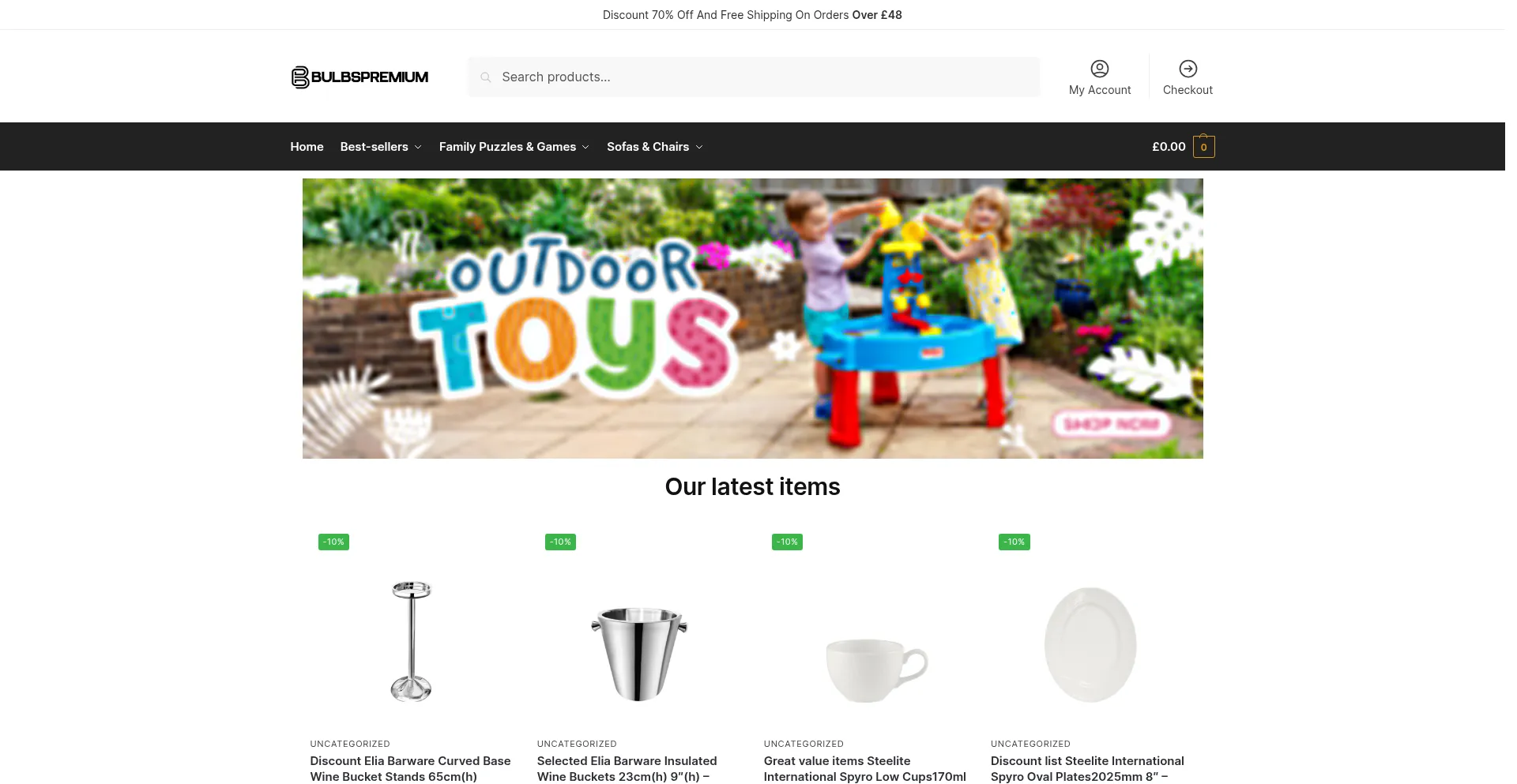 Website screenshot of Bulbspremium.com
