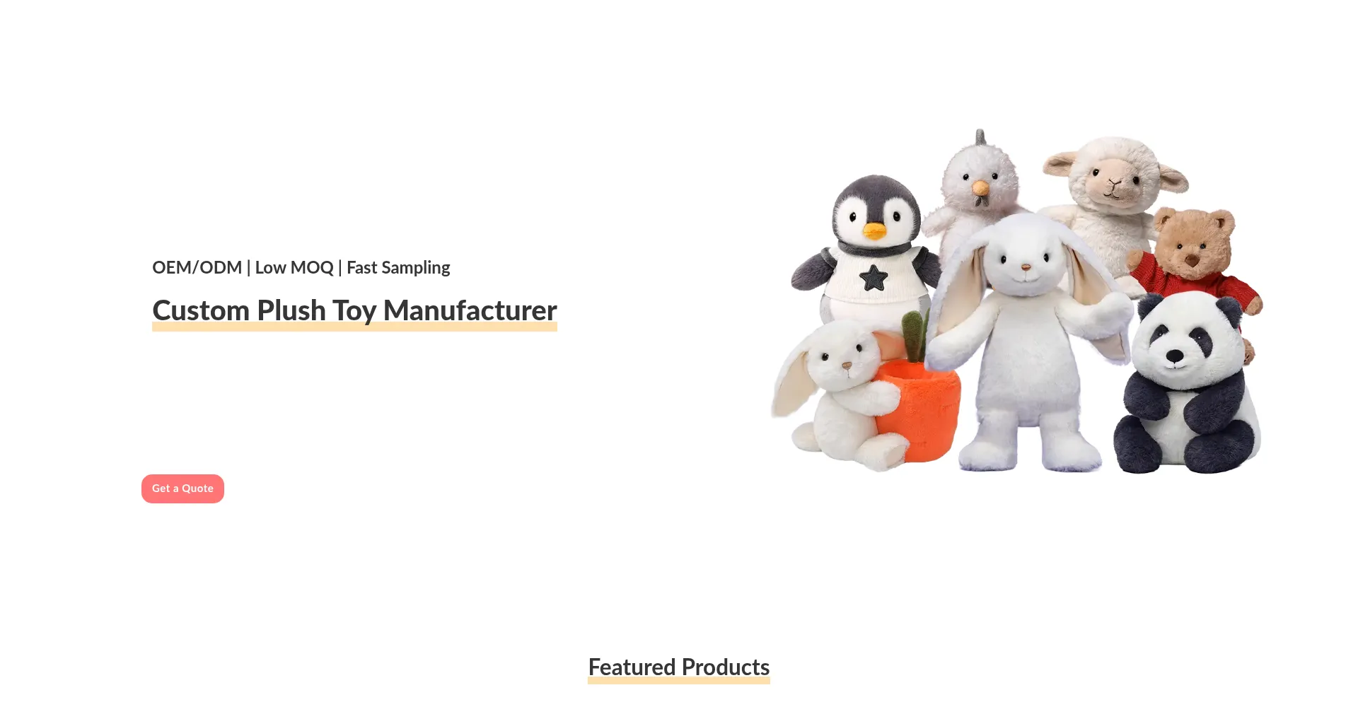 Website screenshot of Bulkstuffedanimals.com