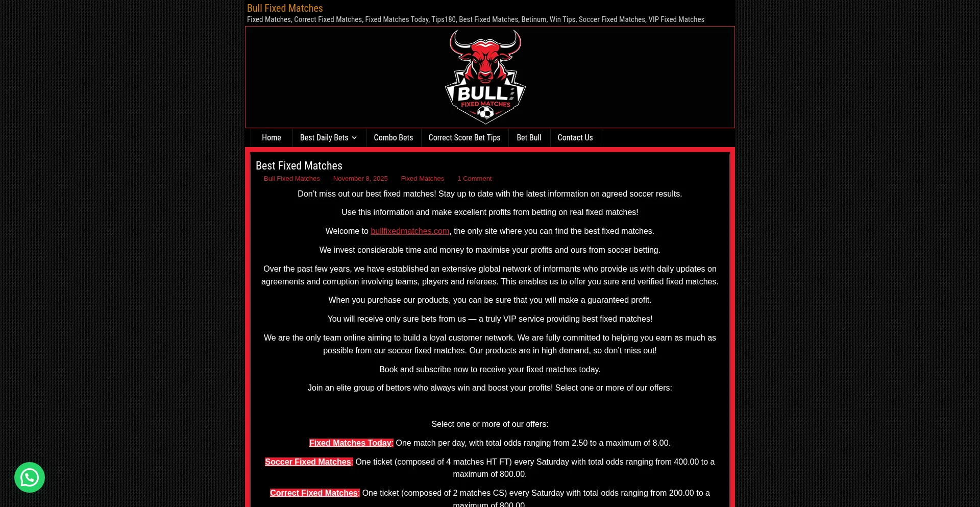 Bullfixedmatches.com