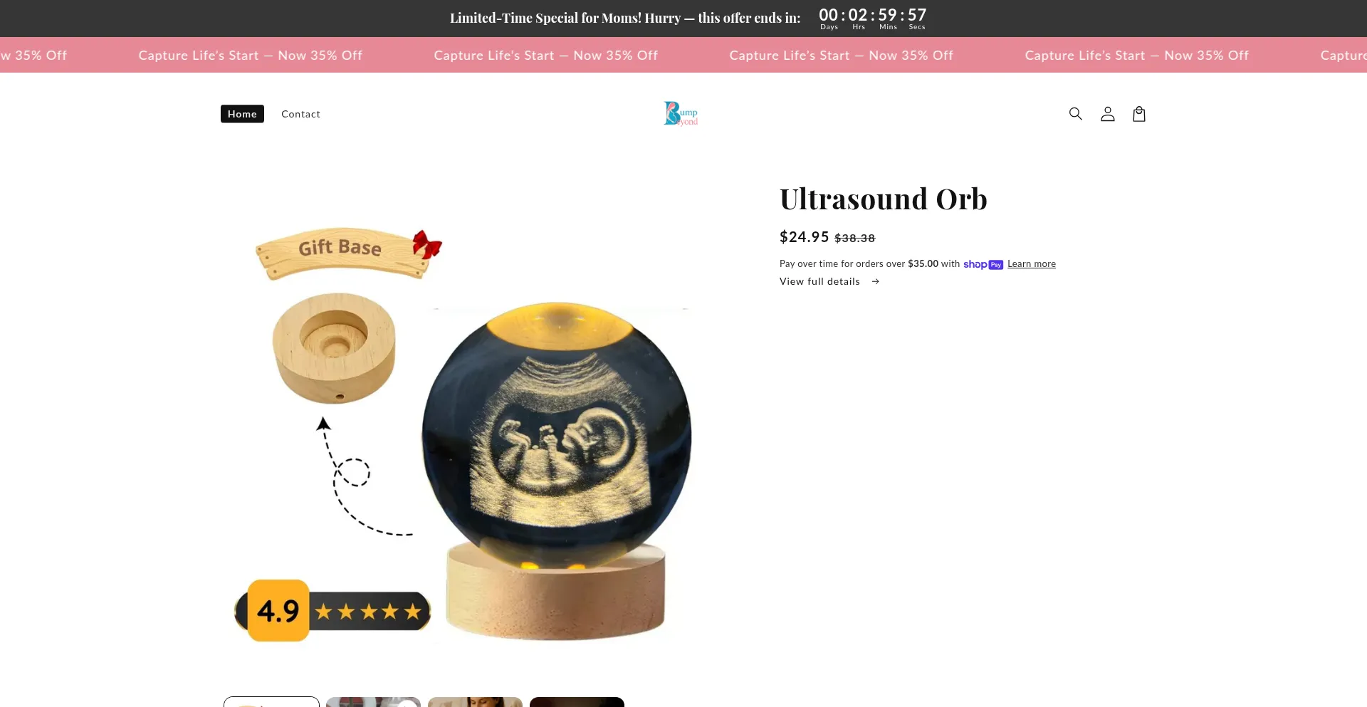 Website screenshot of Bumpandbeyond.co