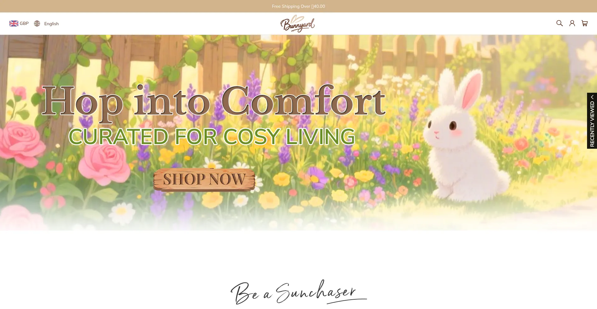 Website screenshot of Bunnyard.com