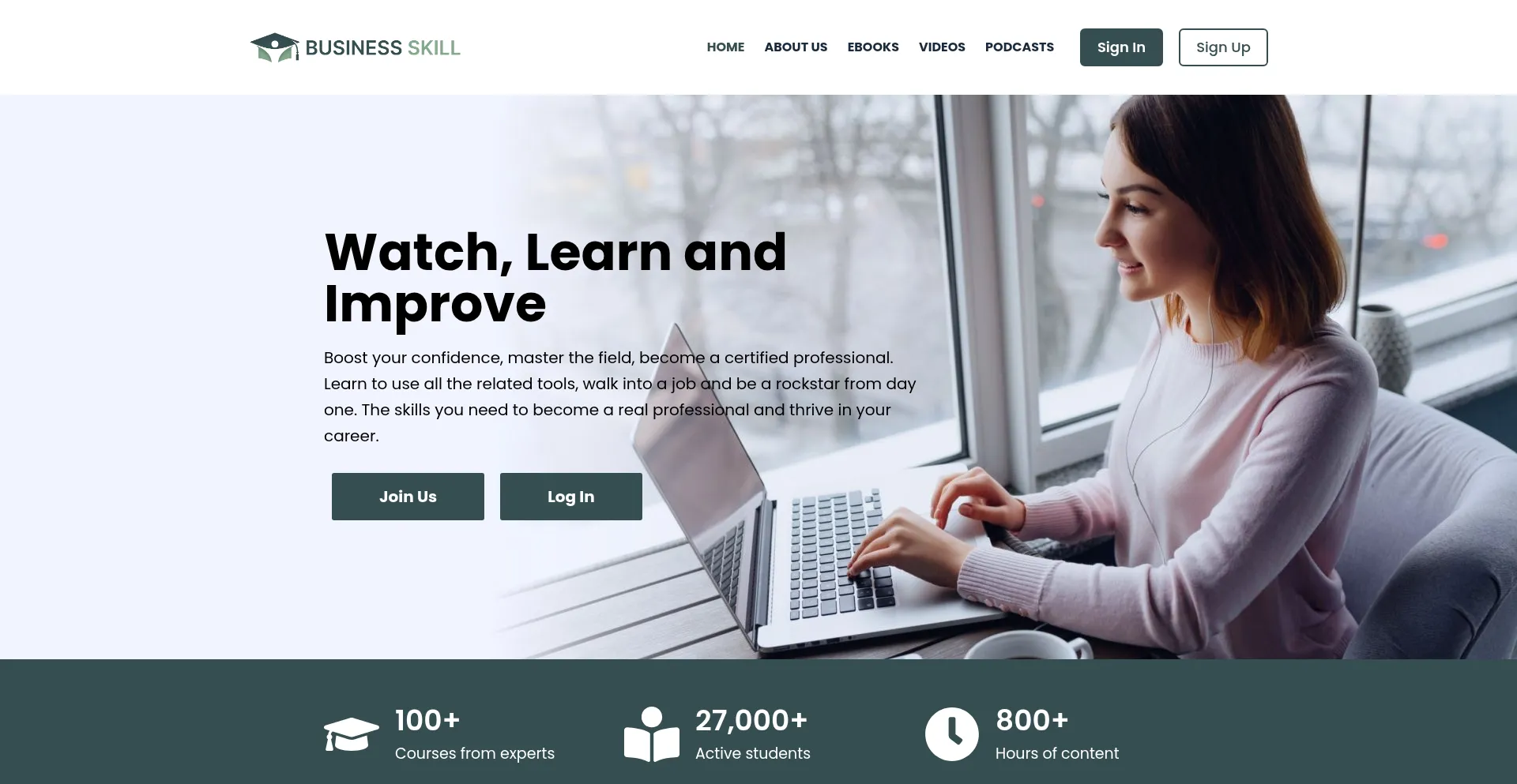 Website screenshot of Businesskill.com