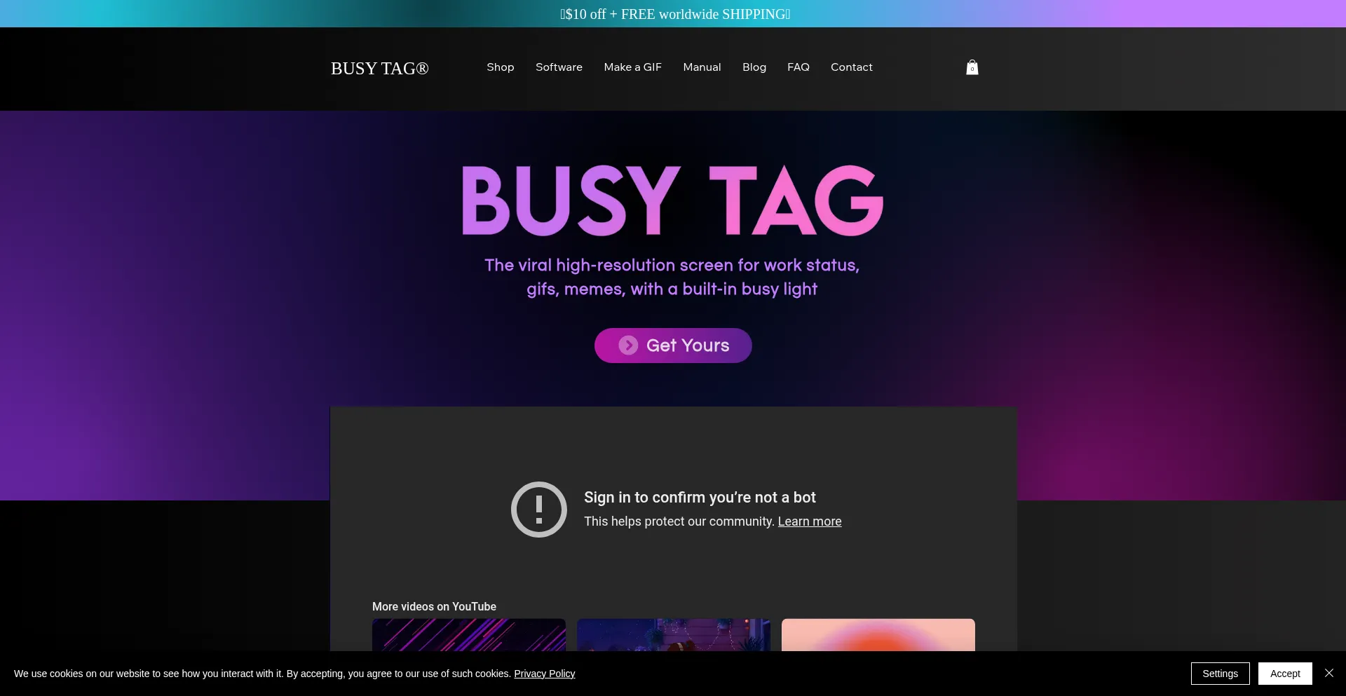 Website screenshot of Busy-tag.com
