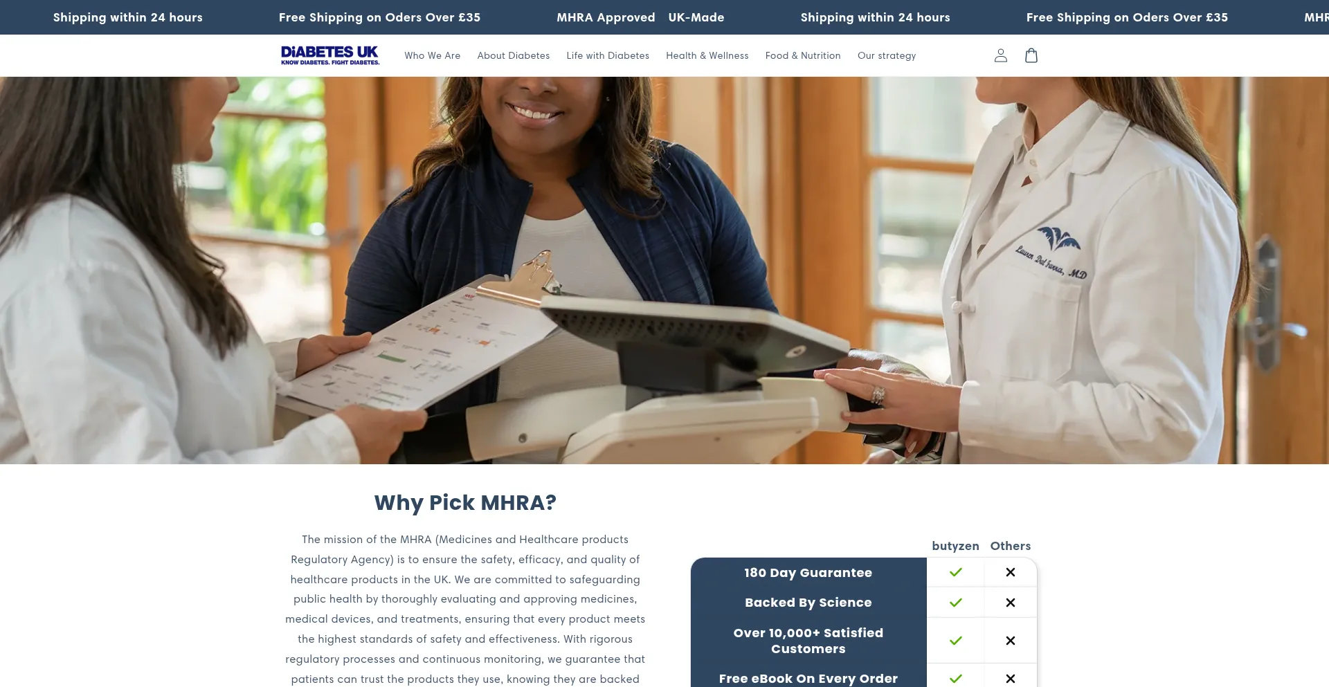 Website screenshot of Butyzen.com