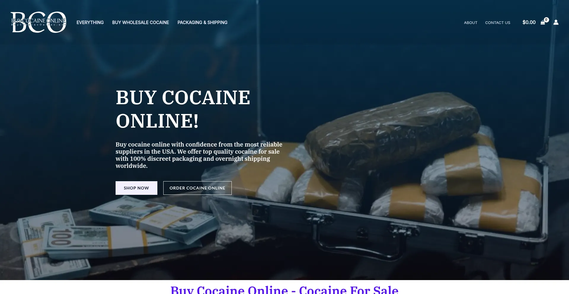 Website screenshot of Buycocaineonline.net