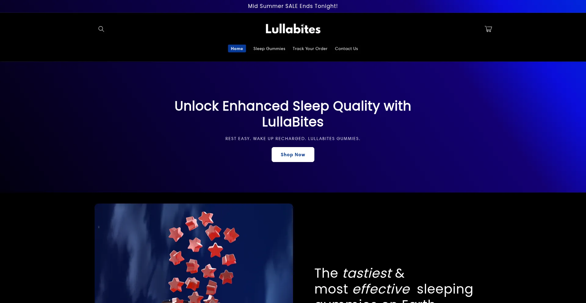 Website screenshot of Buylullabites.com