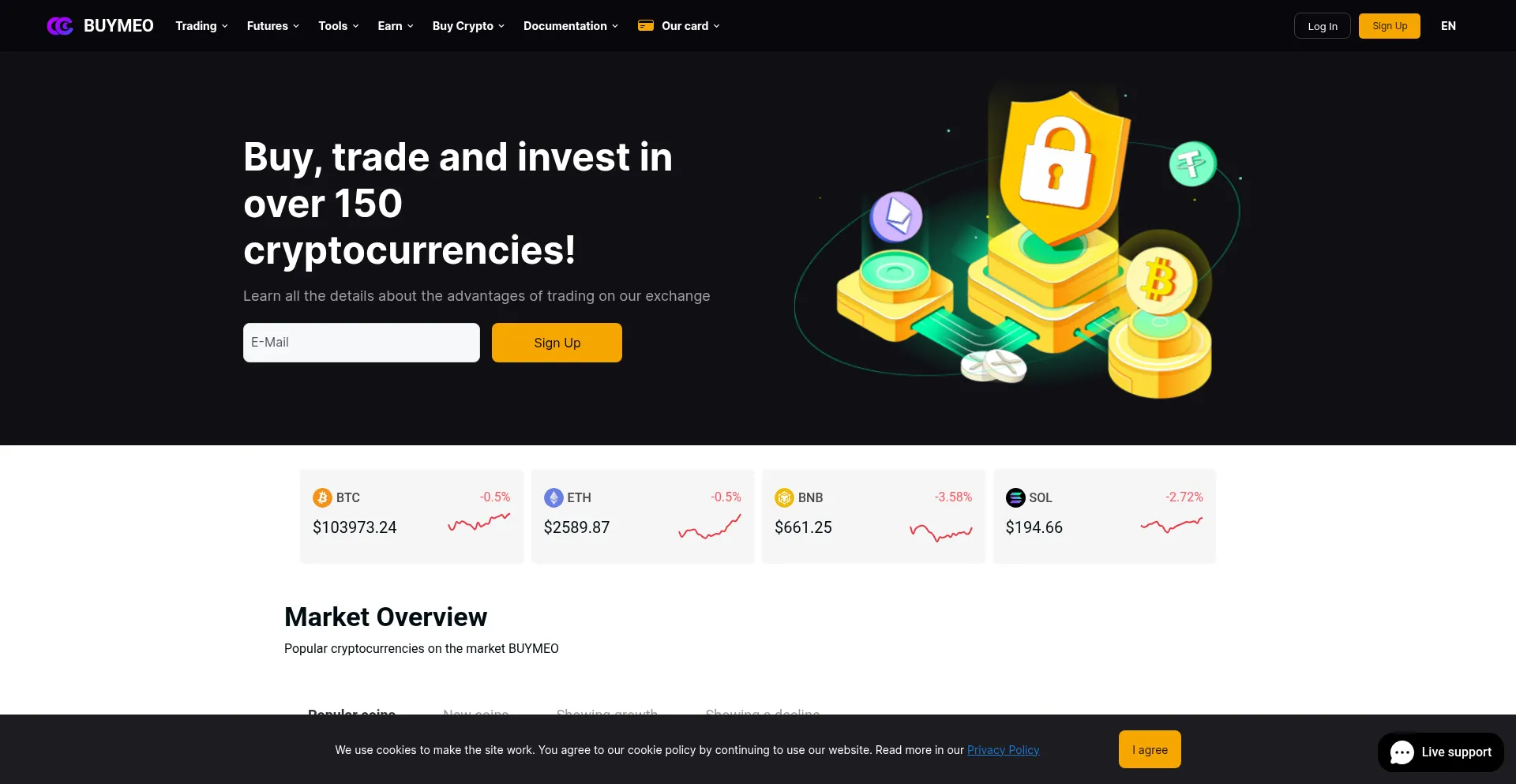 Website screenshot of Buymeo.com