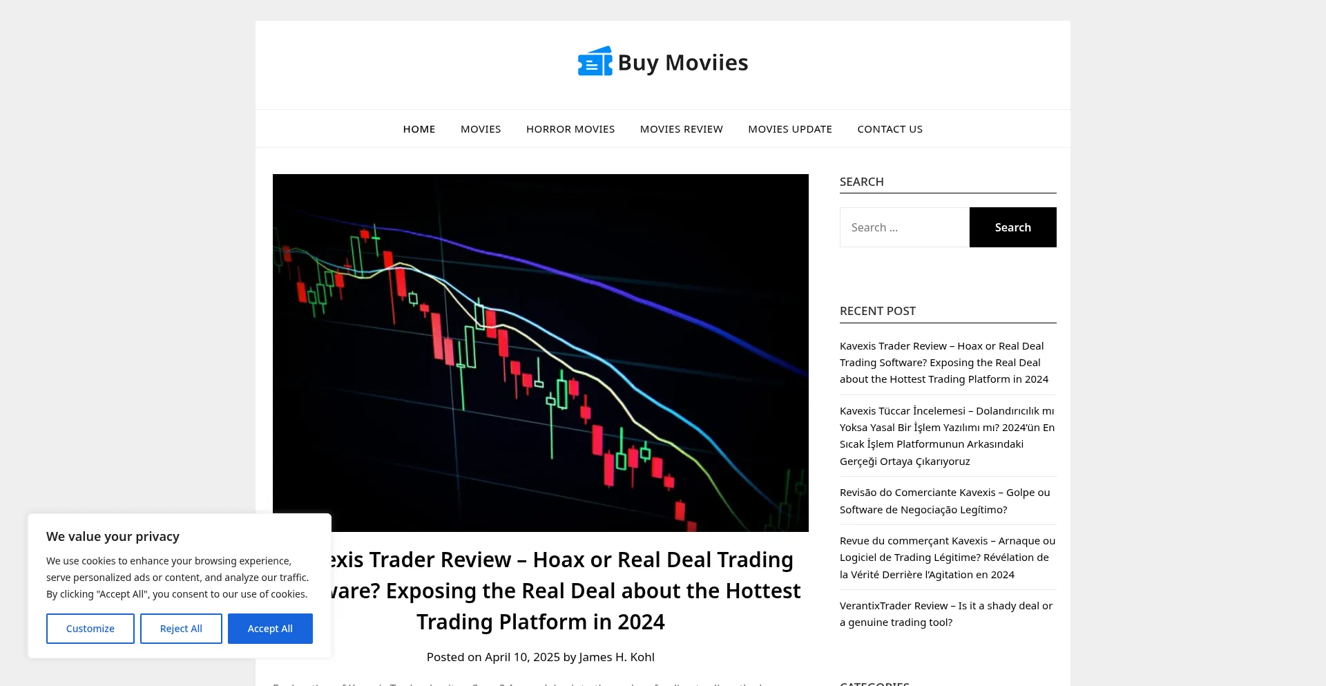 Website screenshot of Buymoviies.com