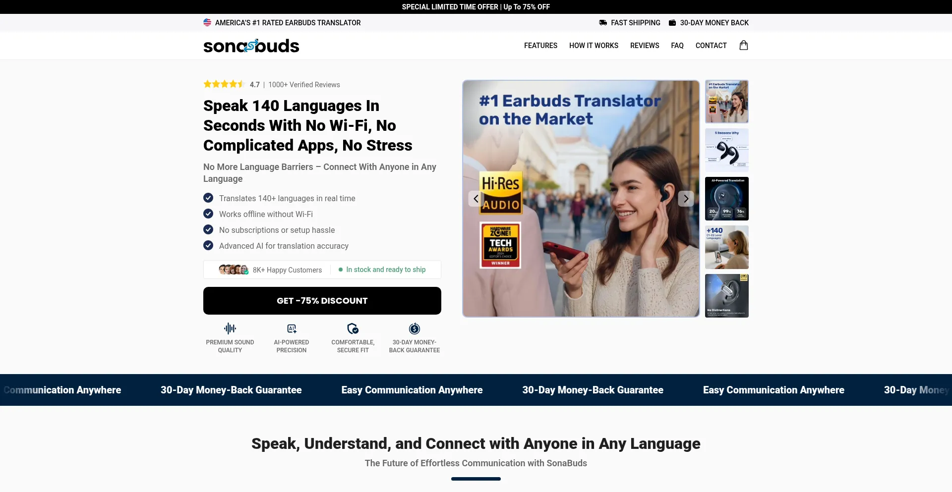 Website screenshot of Buysonabuds.com