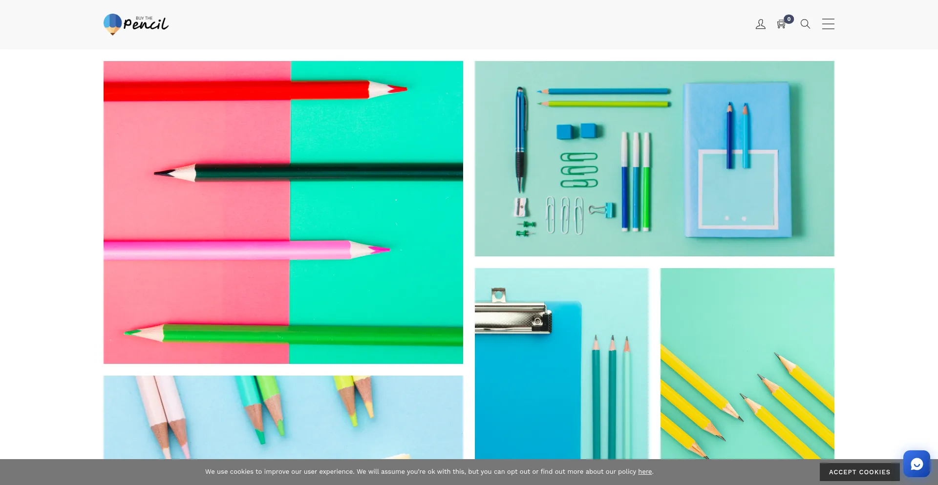 Website screenshot of Buythepencil.com