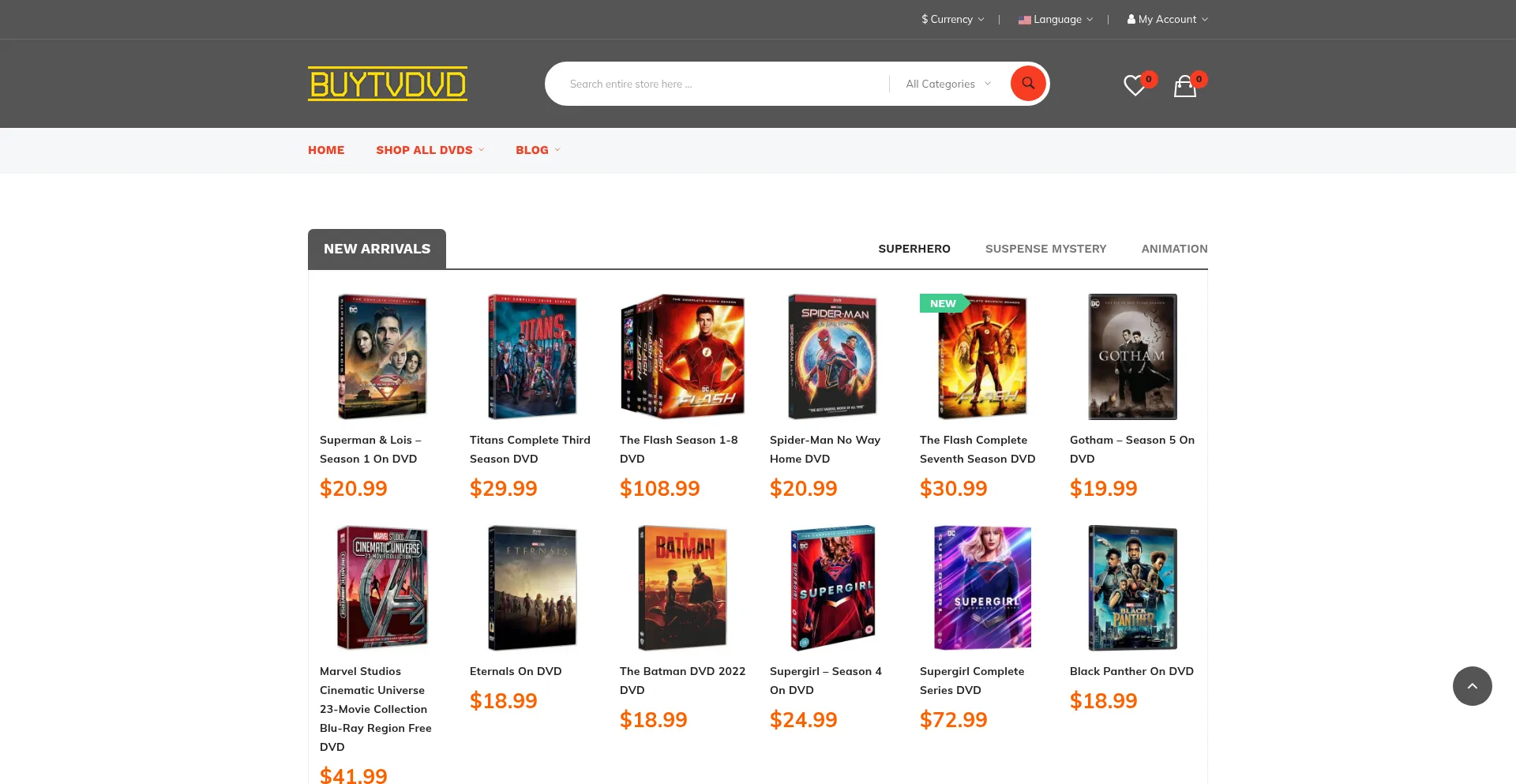 Website screenshot of Buytvdvd.com