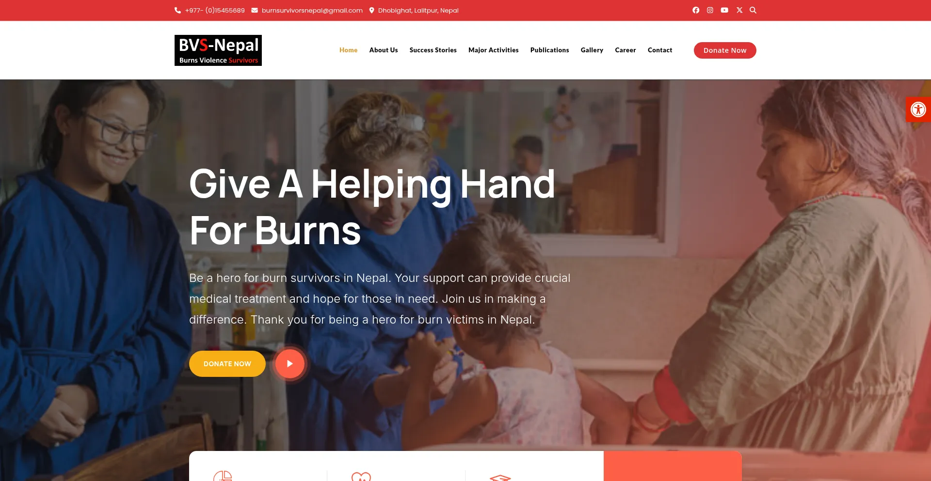 Website screenshot of Bvsnepal.org.np