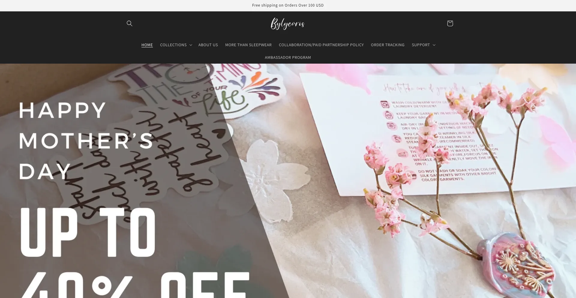 Website screenshot of Bylycoris.com