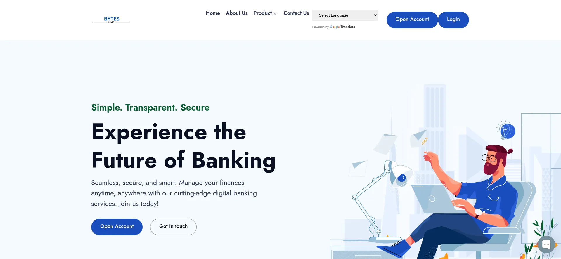 Website screenshot of Bytes-link.online