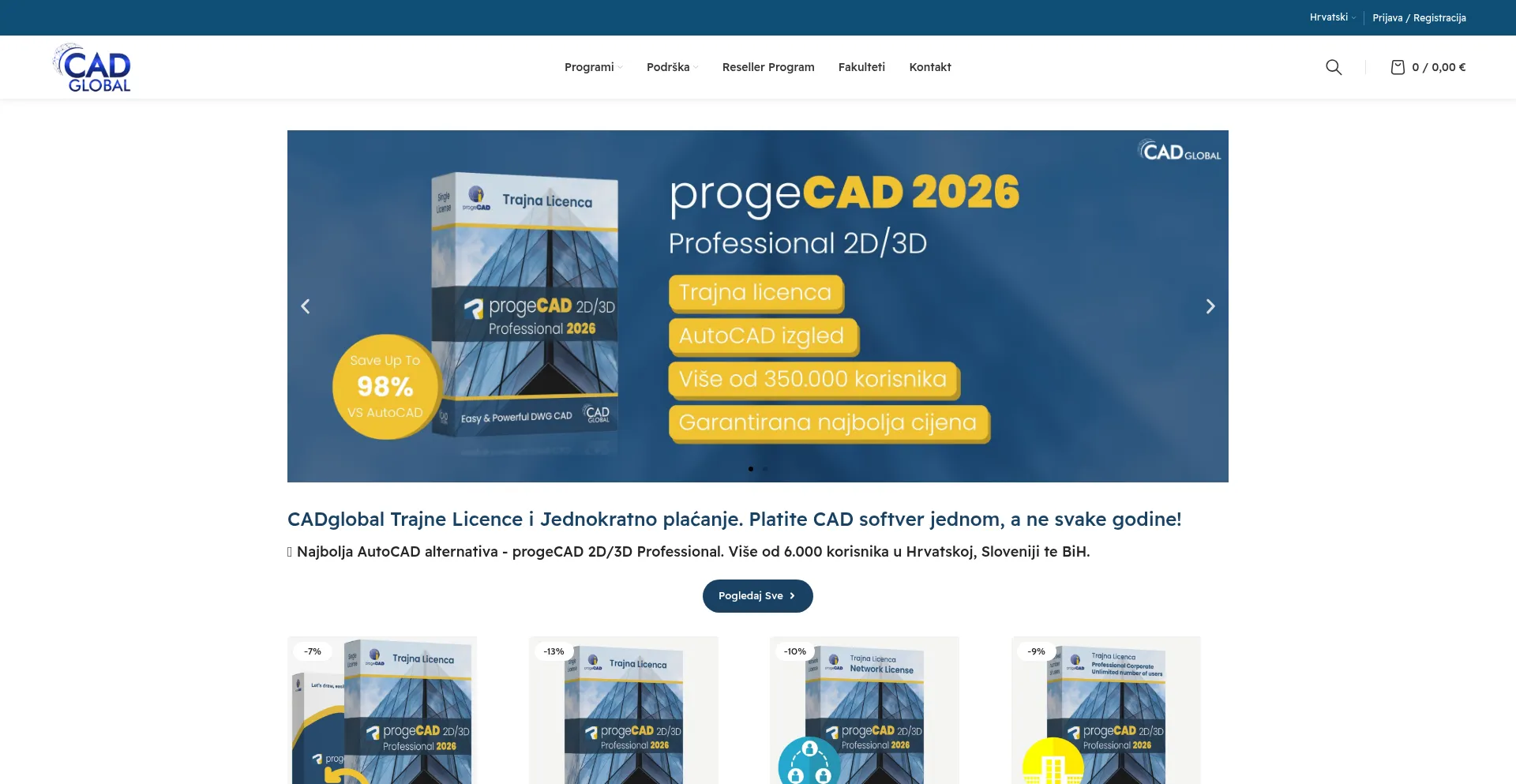 Website screenshot of Cadglobal.eu