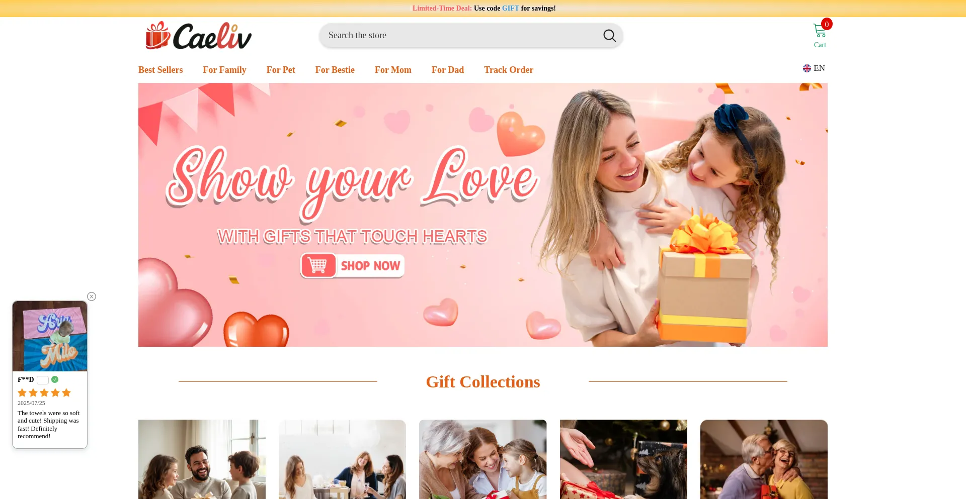 Website screenshot of Caeliv.com