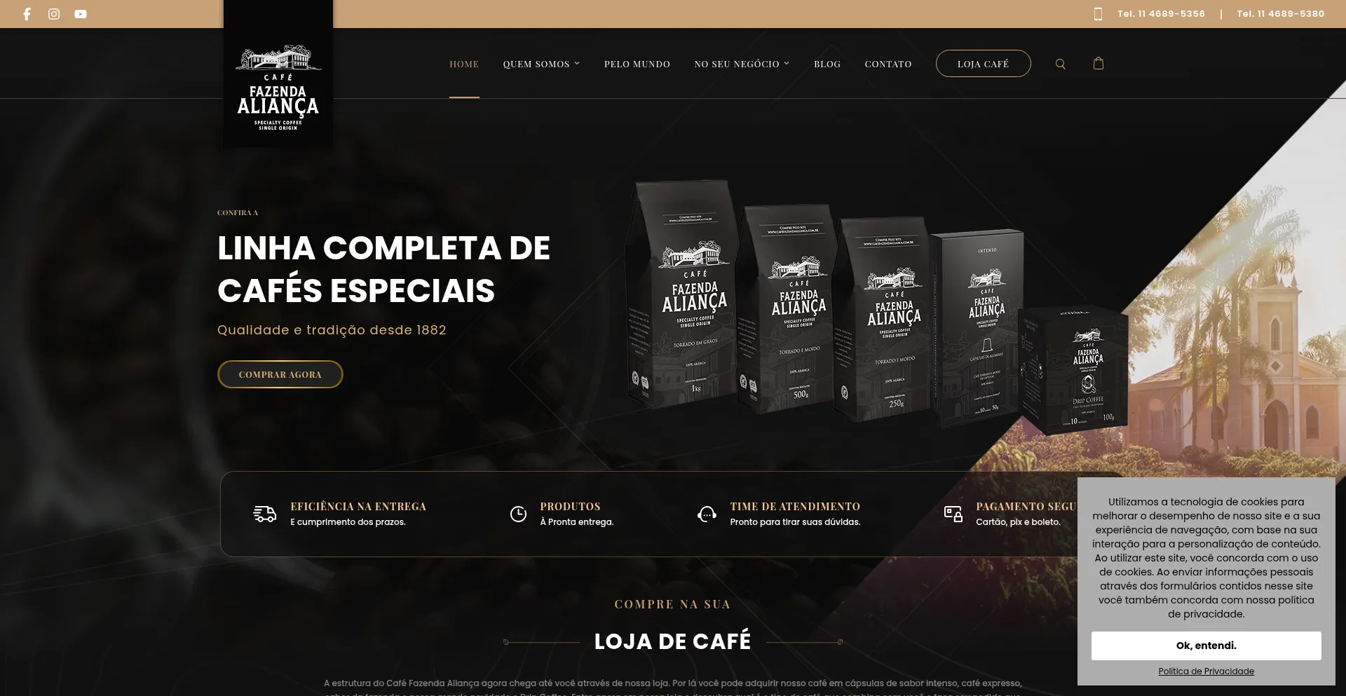 Website screenshot of Cafefazendaalianca.com.br