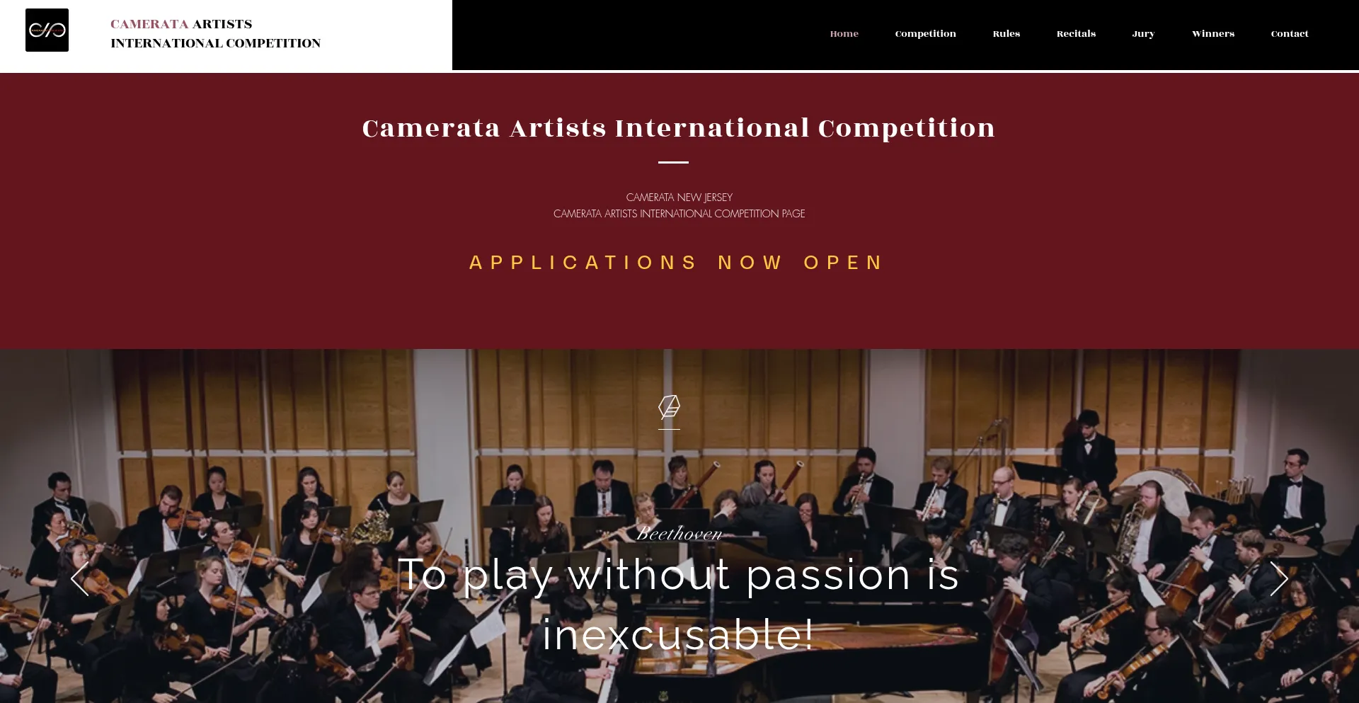 Website screenshot of Caicompetition.org