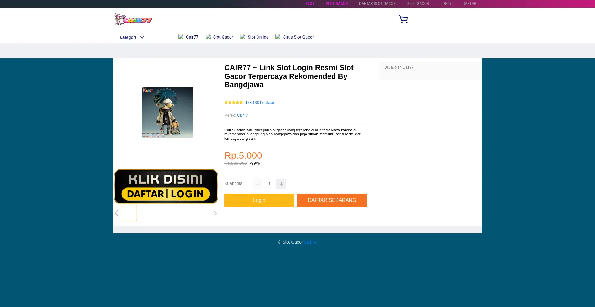 Website screenshot of Cair77pro.com