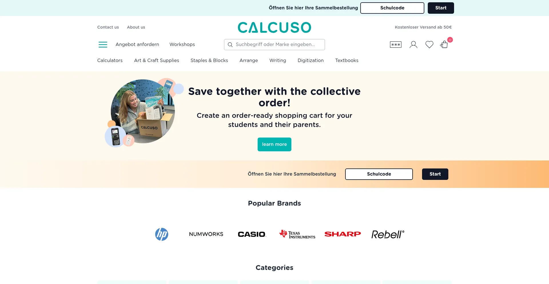 Website screenshot of Calcuso.com
