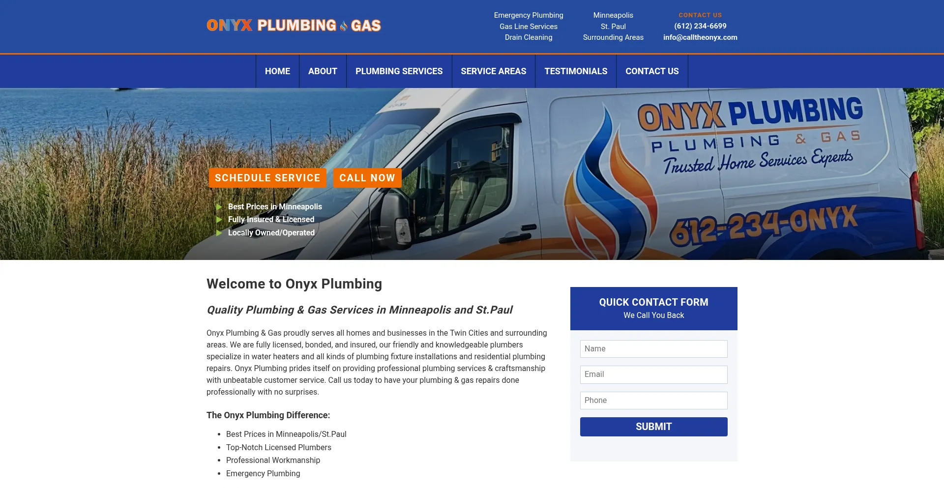 Website screenshot of Calltheonyx.com