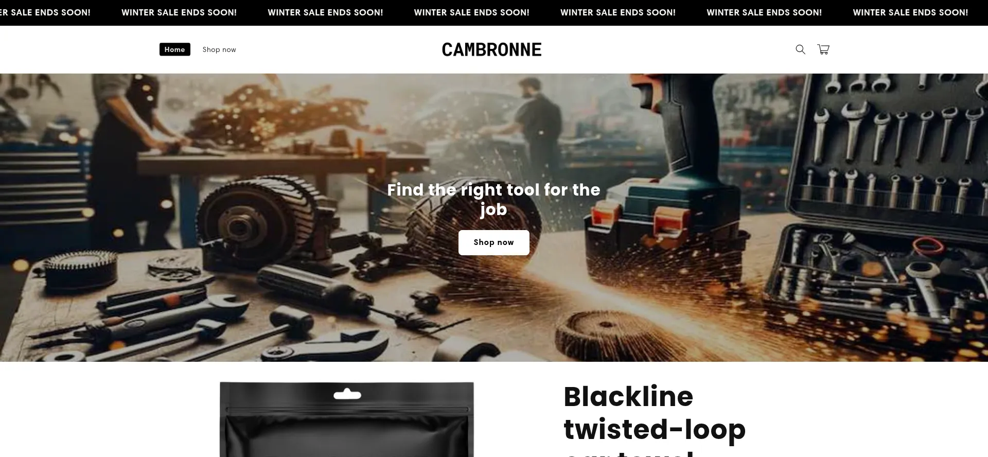 Website screenshot of Cambronne.shop