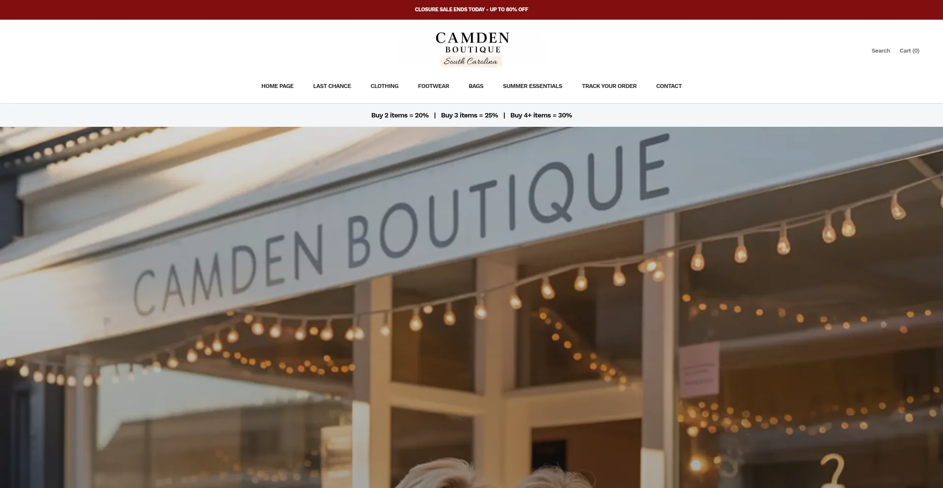 Website screenshot of Camden-boutique.com