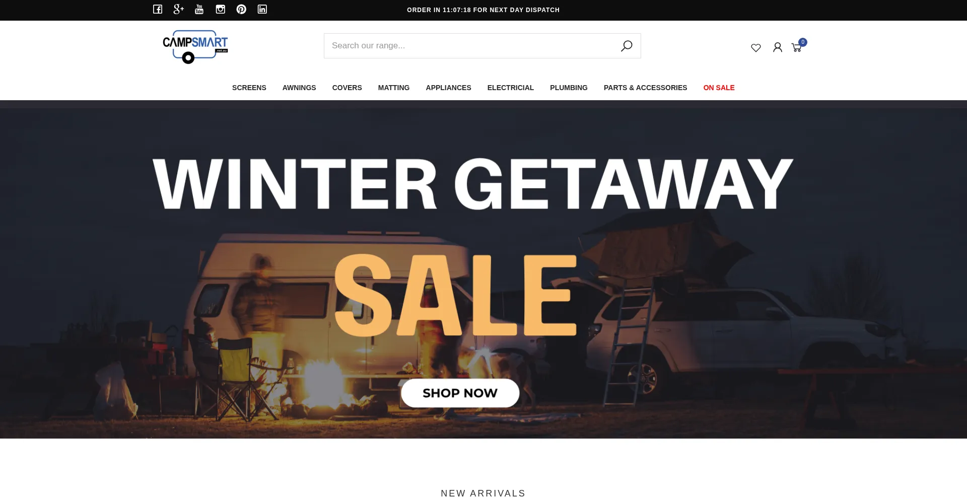 Website screenshot of Campsmart.net.au