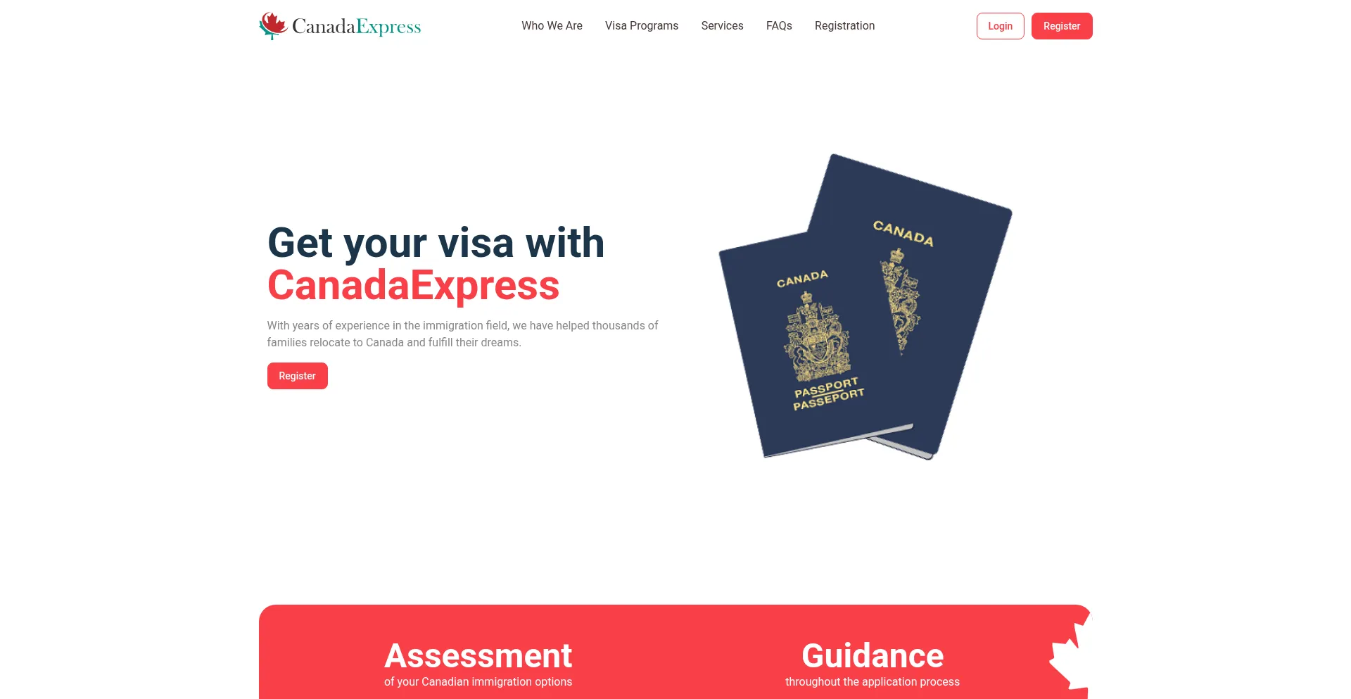 Website screenshot of Canadaexpress.org
