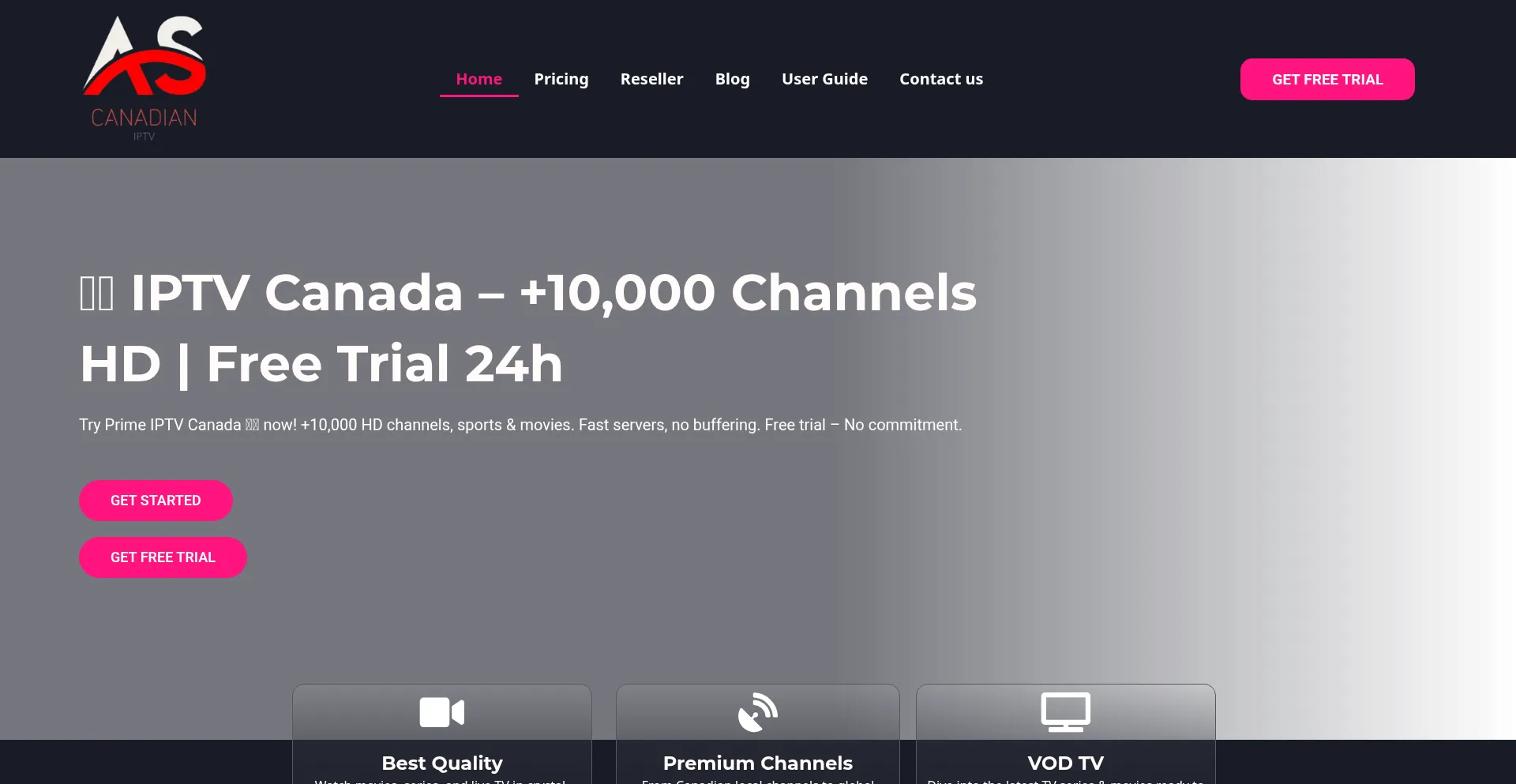 Website screenshot of Canadian-iptv.ca