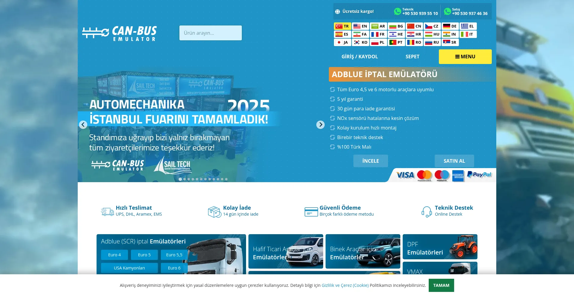 Website screenshot of Canbusemulator.com
