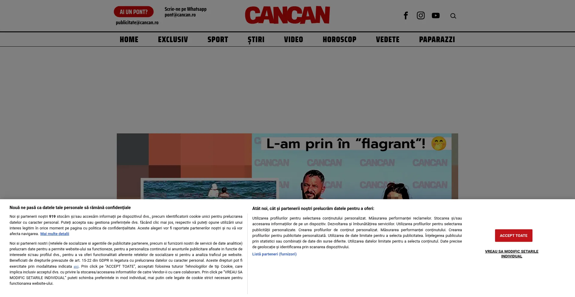 Website screenshot of Cancan.ro