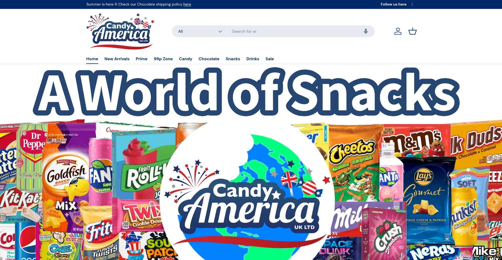 Website screenshot of Candyamerica.co.uk