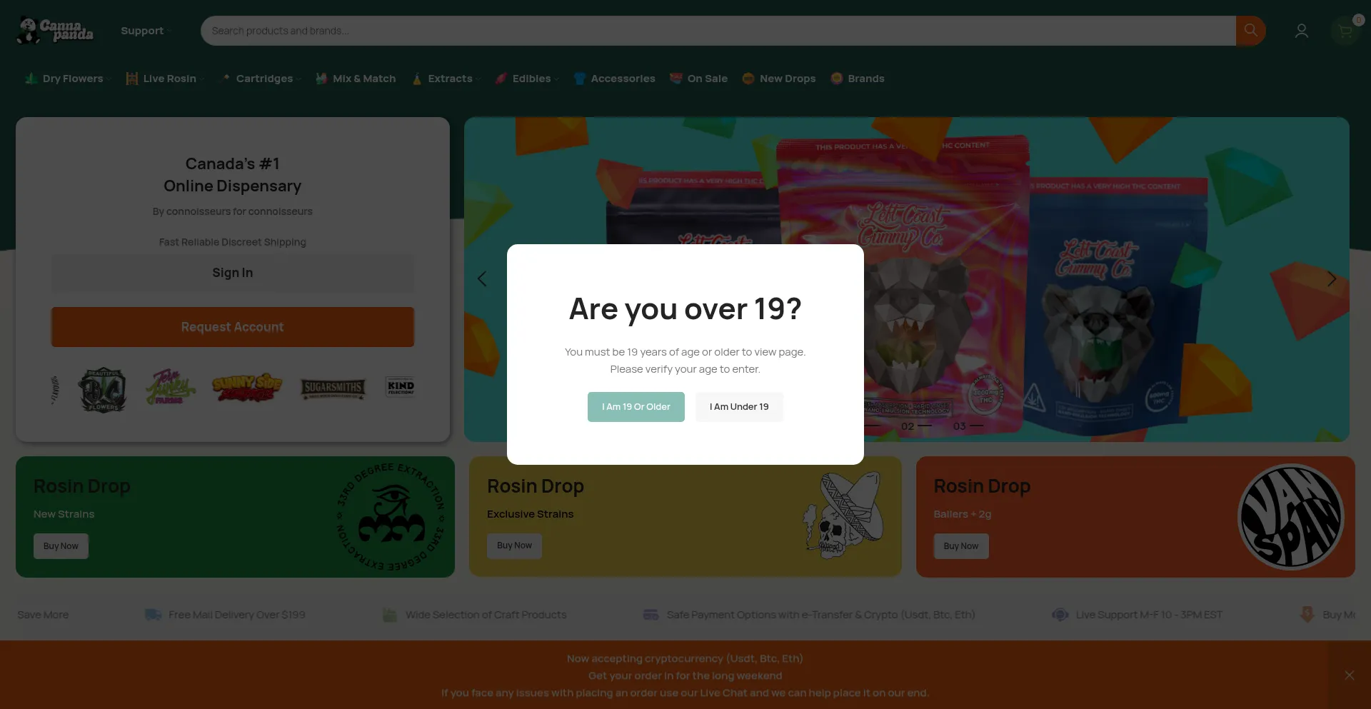 Website screenshot of Cannapanda.co