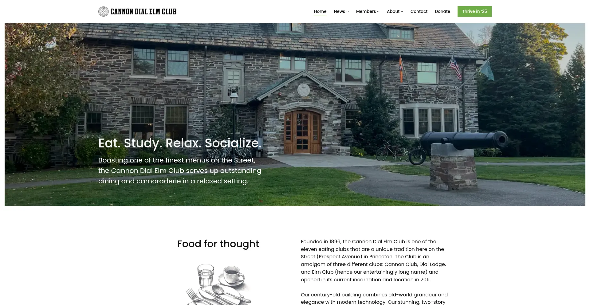 Website screenshot of Cannonclub.com