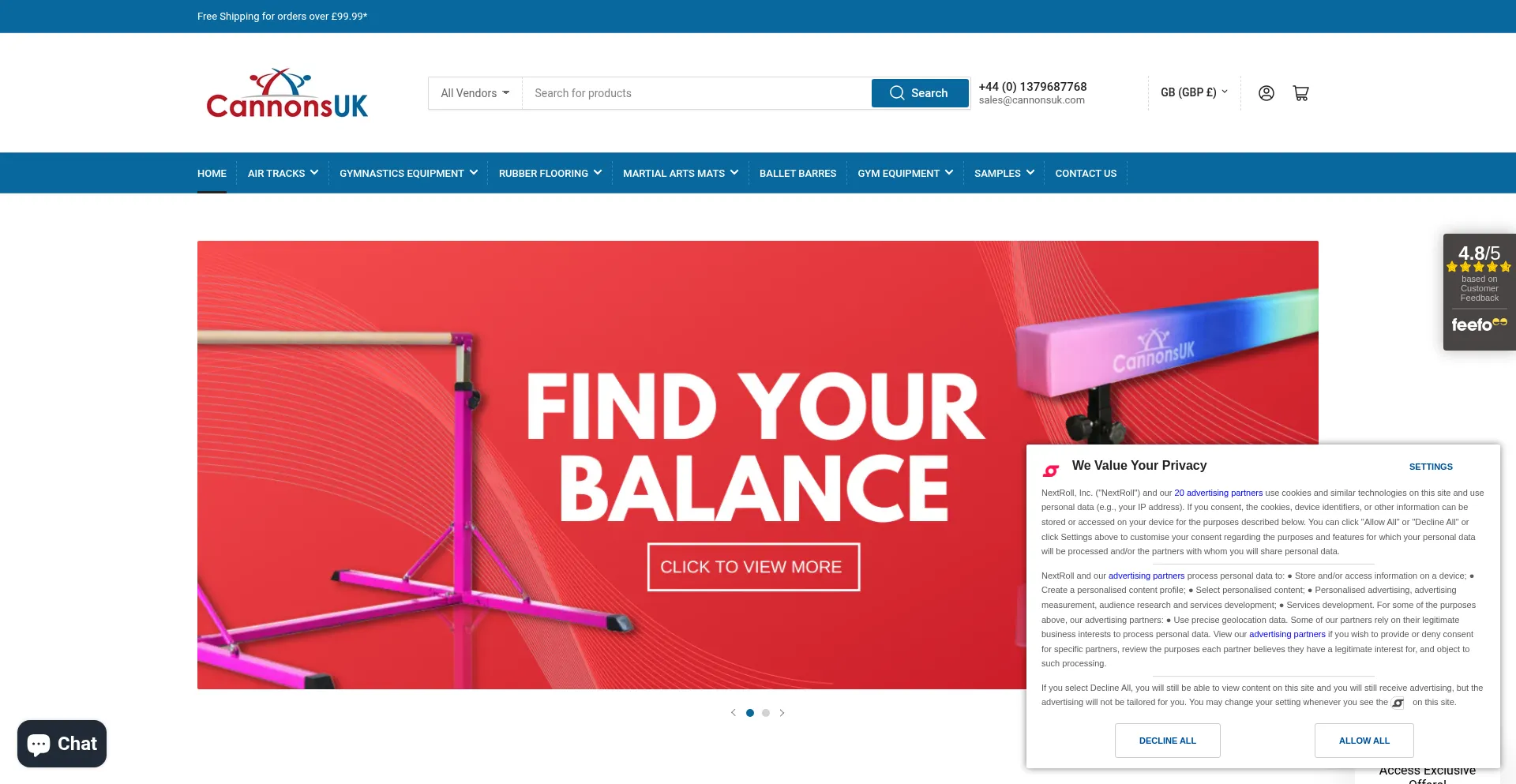 Website screenshot of Cannonsuk.com