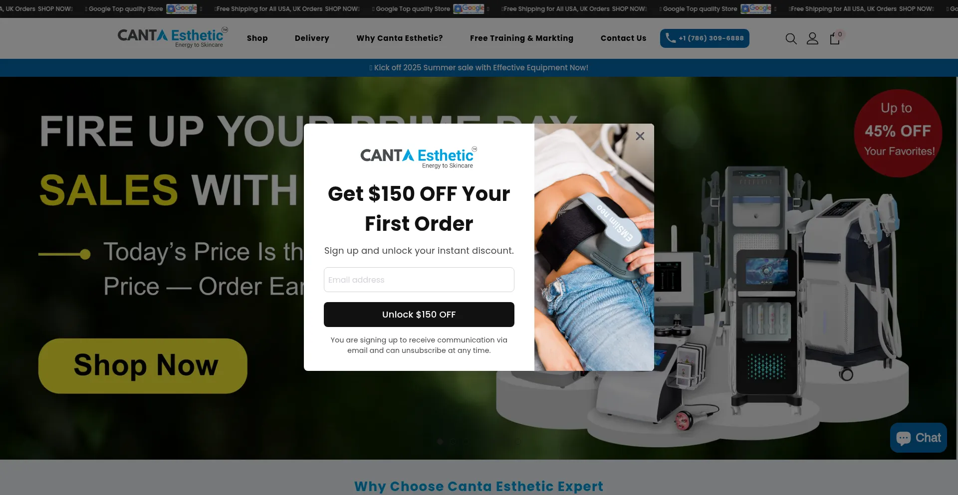 Website screenshot of Cantaesthetic.com