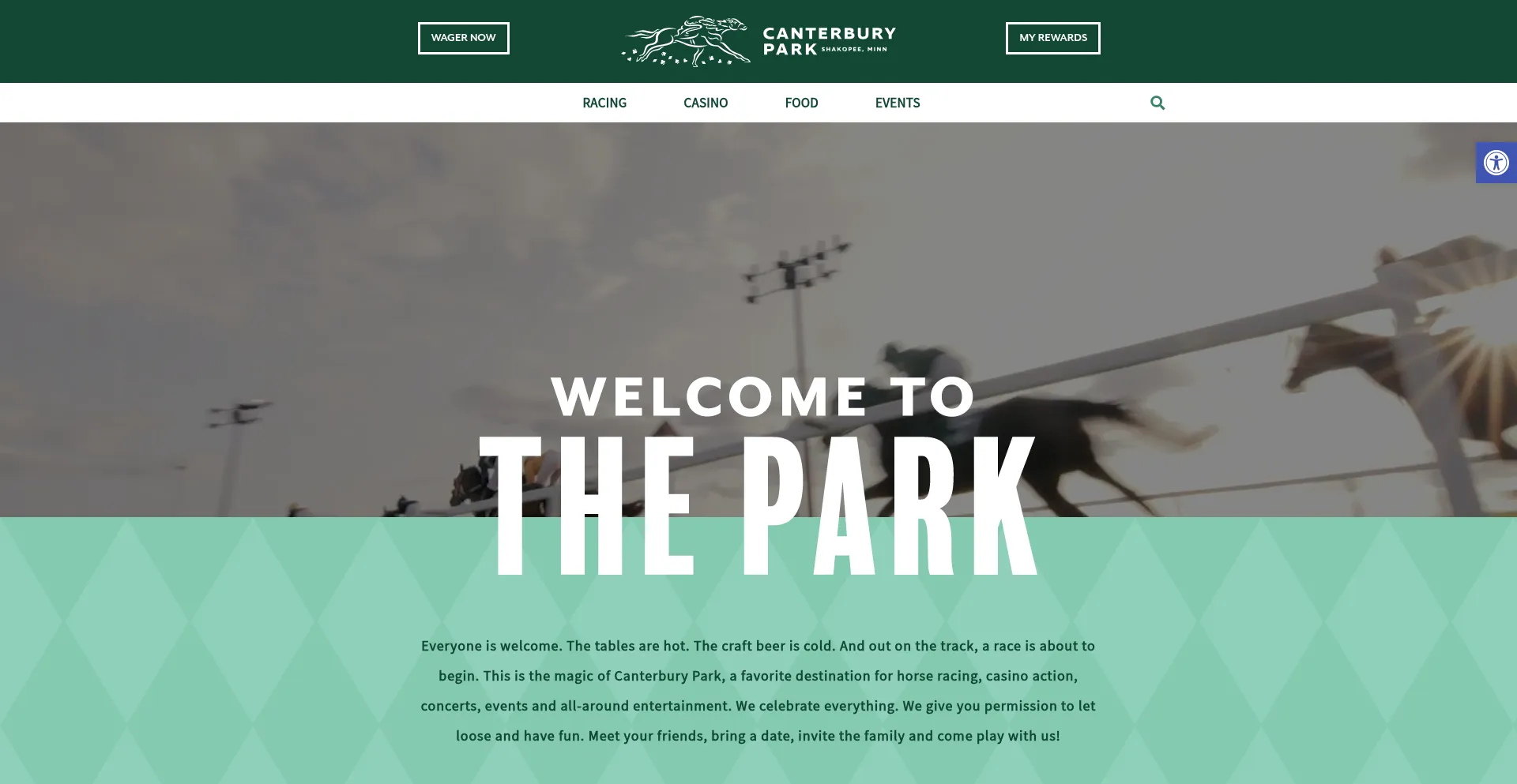 Website screenshot of Canterburypark.com