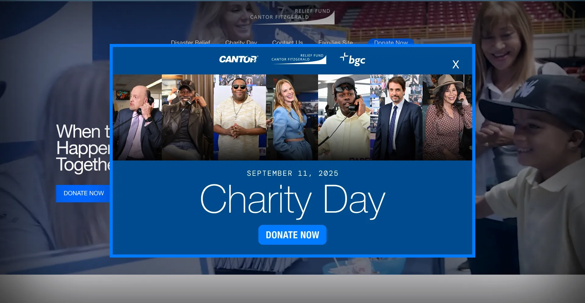 Website screenshot of Cantorrelief.org