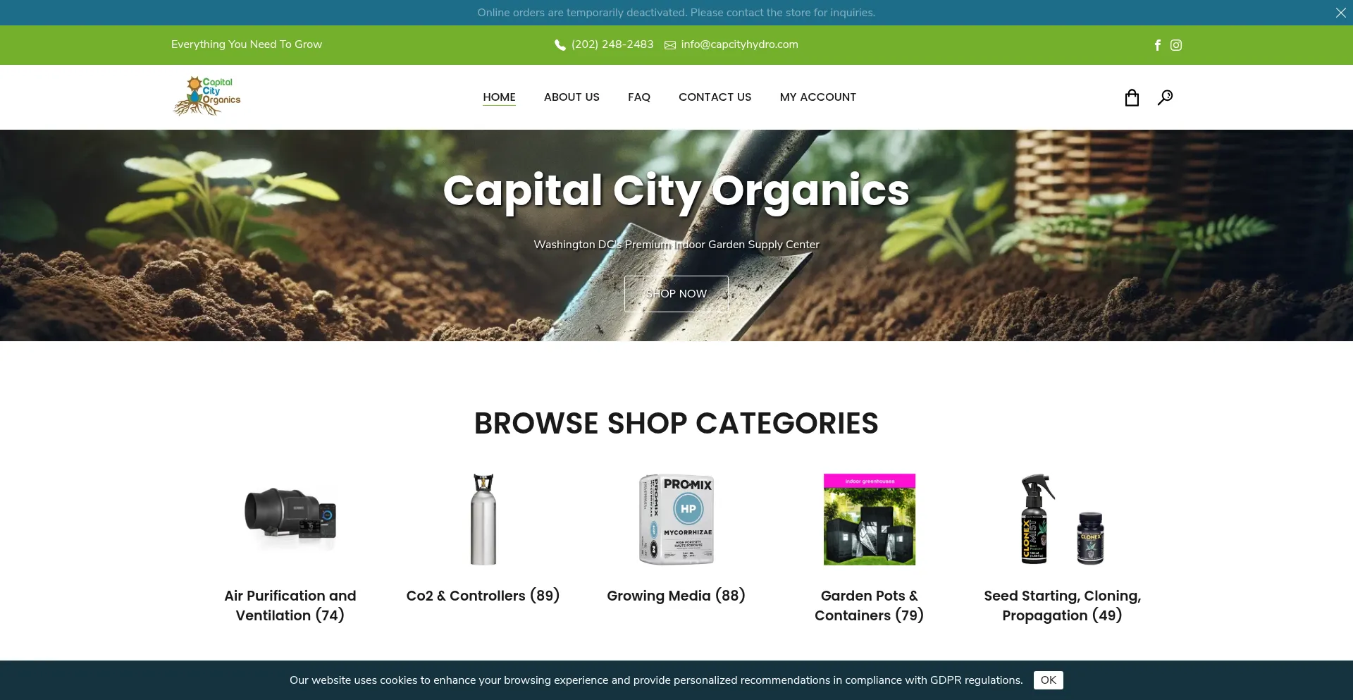 Website screenshot of Capcityhydro.com