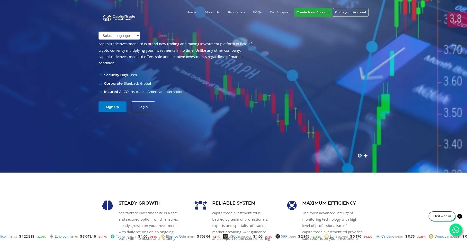 Website screenshot of Capitaltradeinvestment.ltd