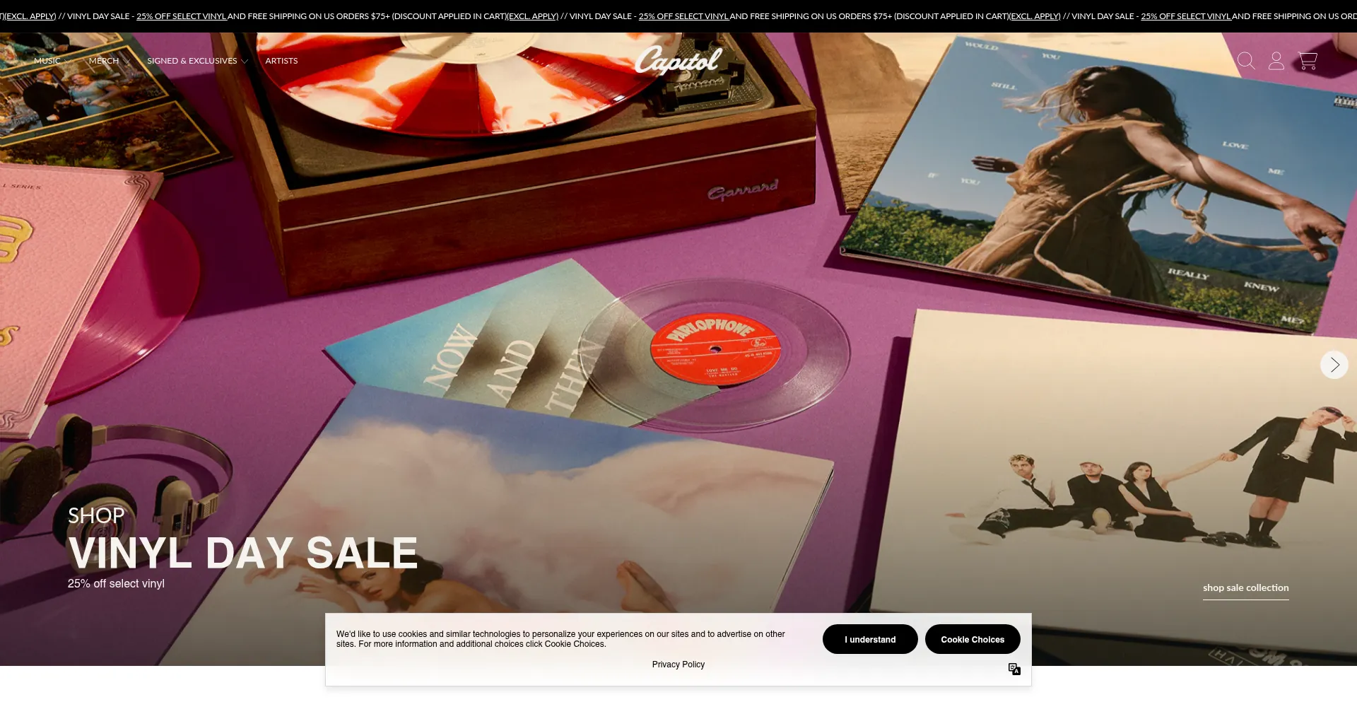Website screenshot of Capitolmusic.com