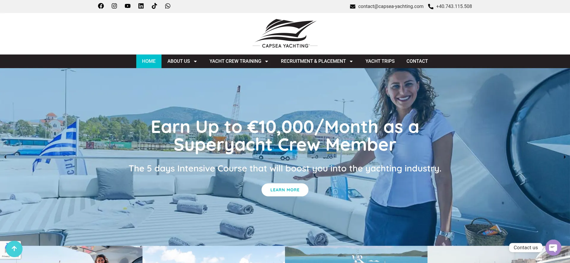 Website screenshot of Capsea-yachting.com