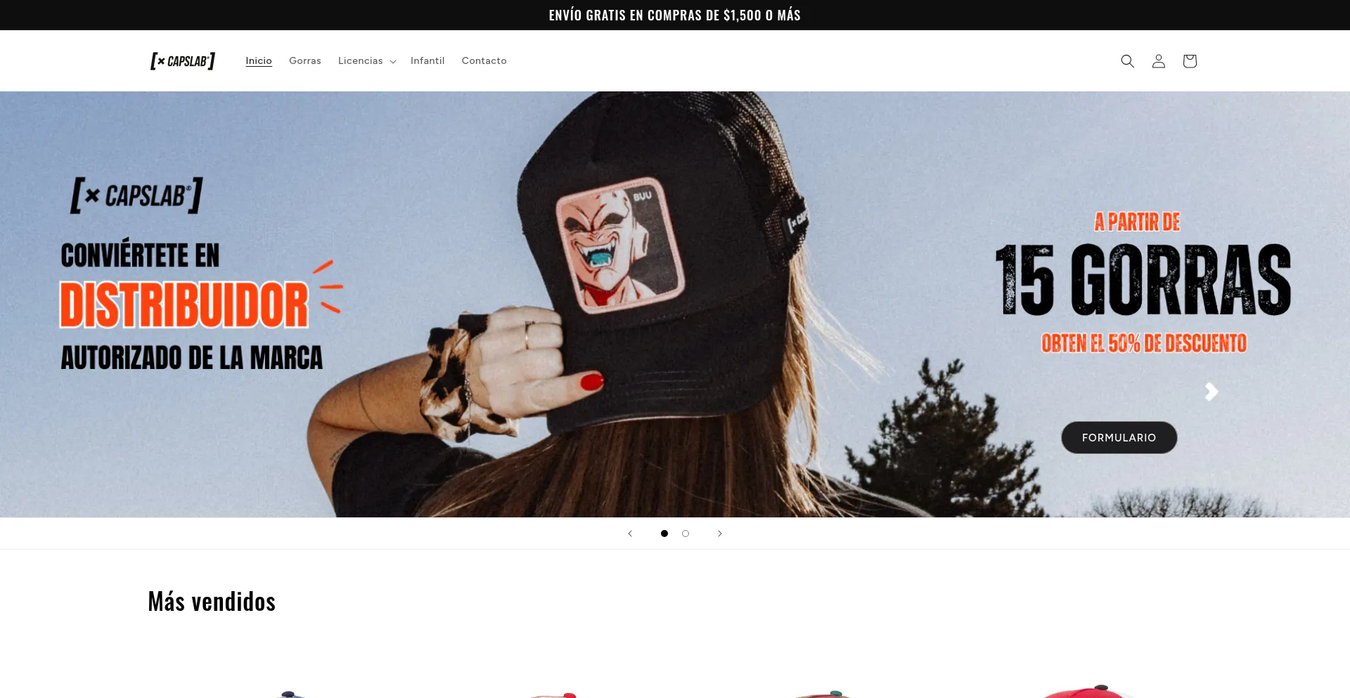 Website screenshot of Capslab.com.mx