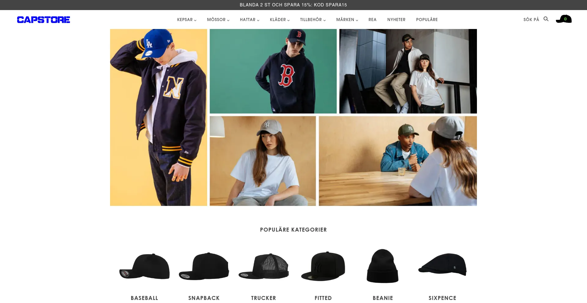 Website screenshot of Capstore.se