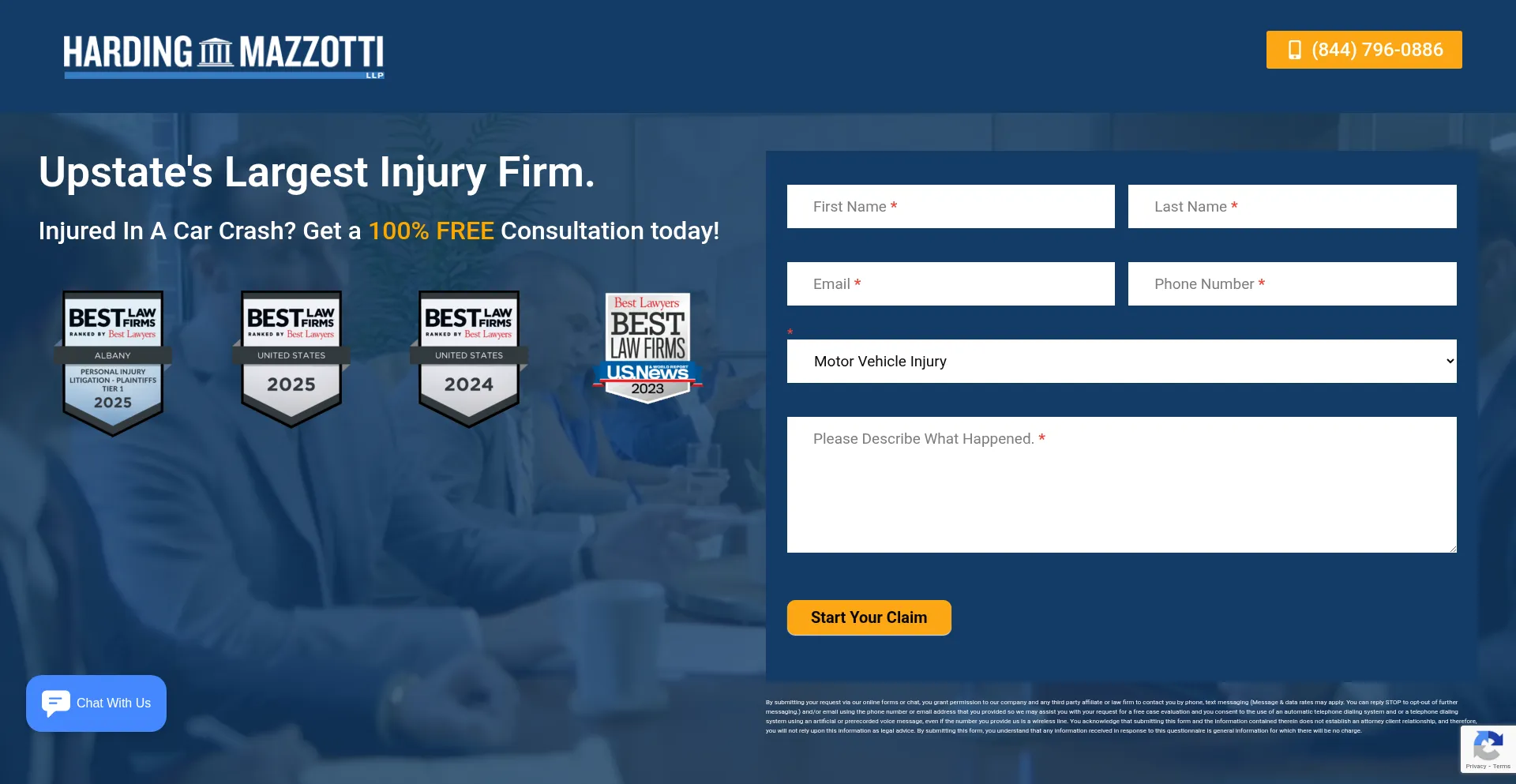 Website screenshot of Caraccidentlawyernearmenow.com