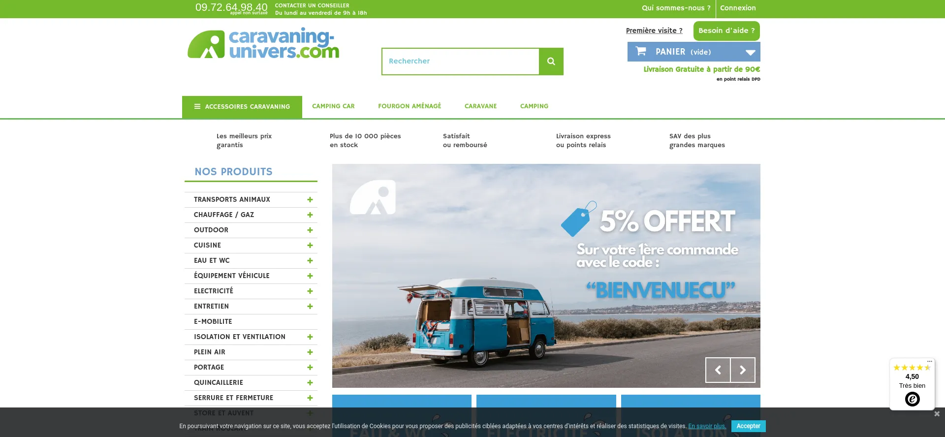 Website screenshot of Caravaning-univers.com