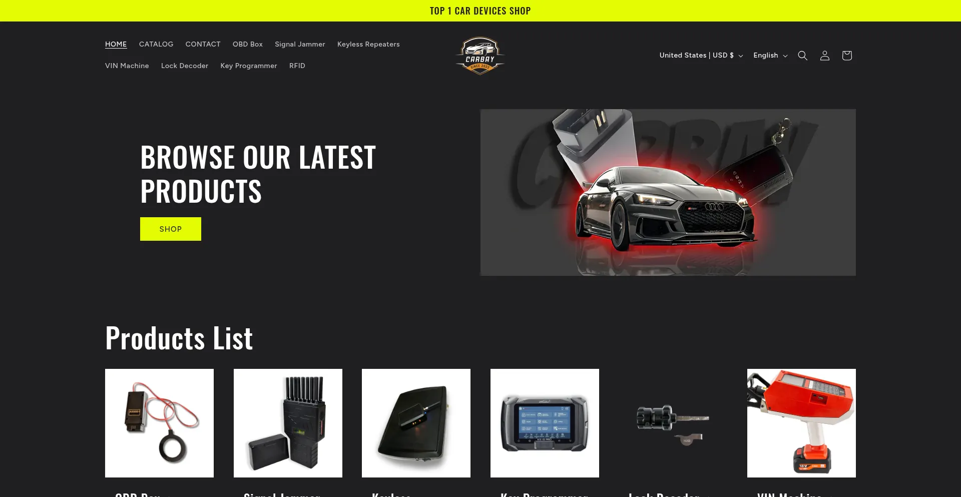 Website screenshot of Carbayxx.com