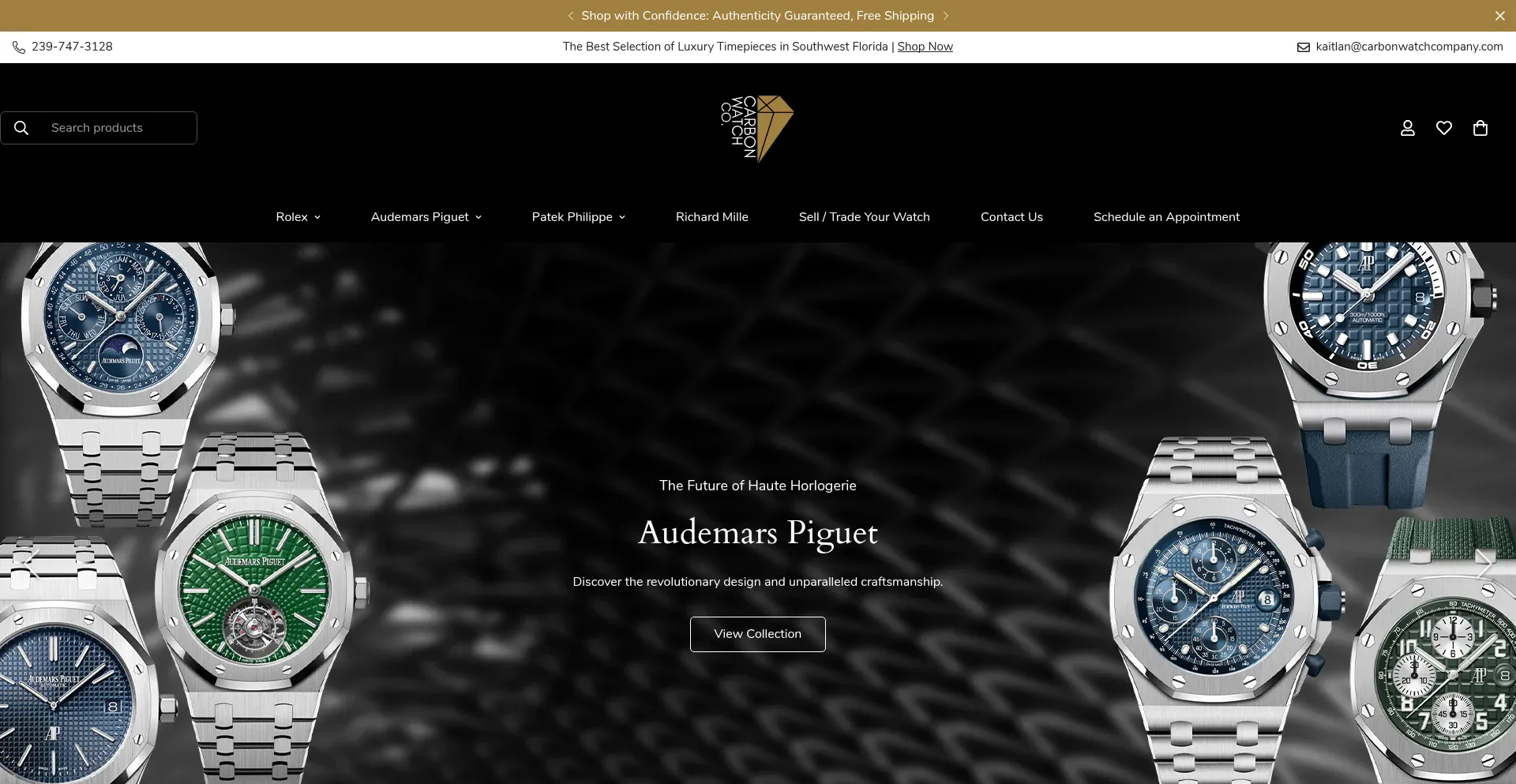 Website screenshot of Carbonwatchcompany.com