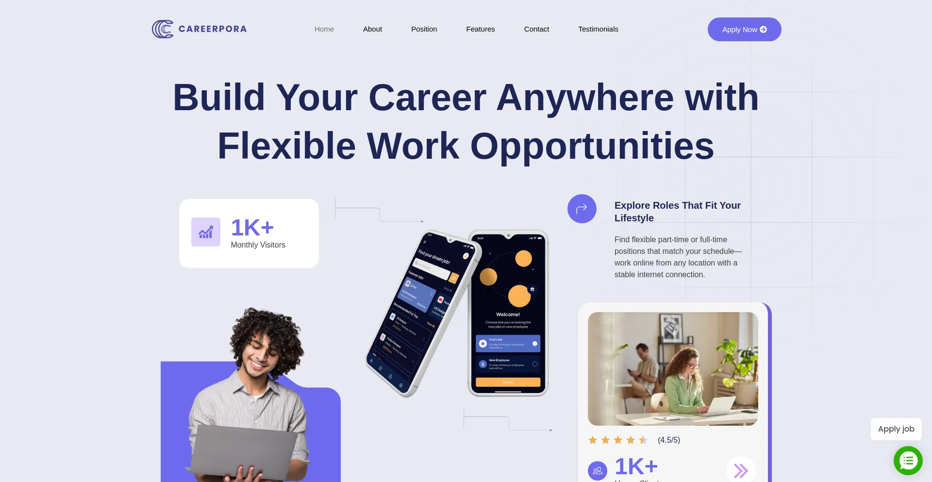 Website screenshot of Careerpora.online